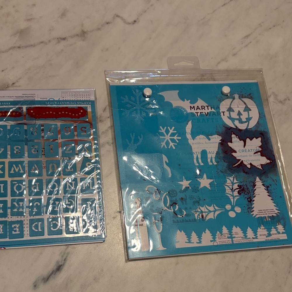 Martha Stewart Crafts Holiday Stencil Set - Blue set of two